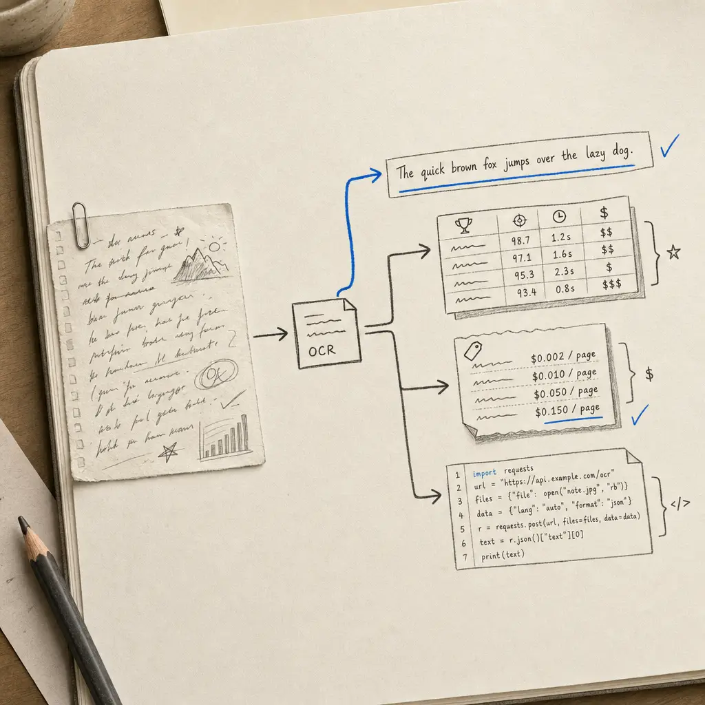 The best handwriting OCR API in 2026: benchmarks, prices, and code