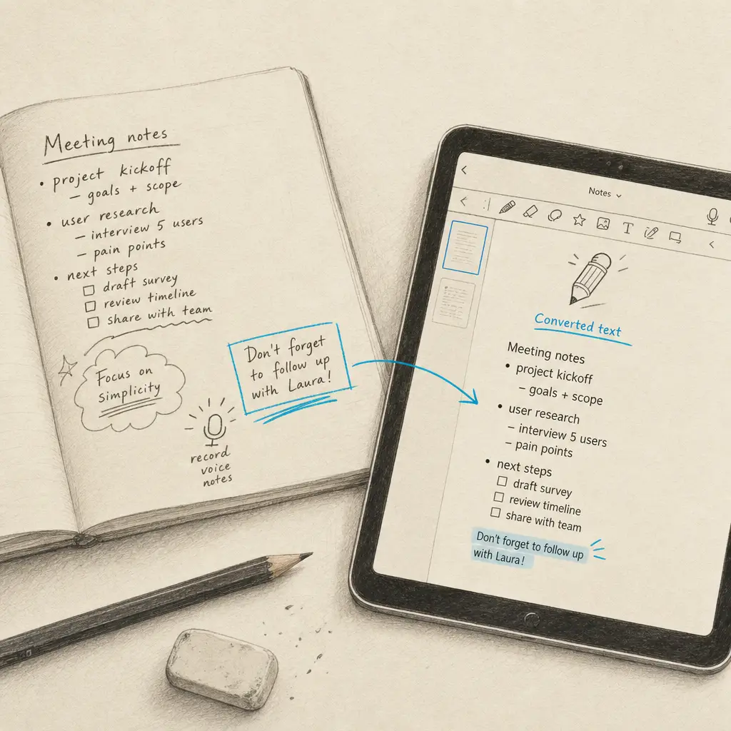 Does Notability convert handwriting to text?