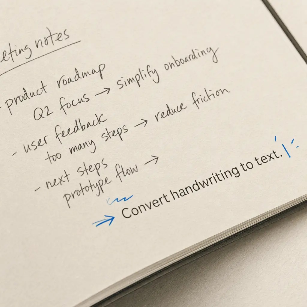 Does Notes Plus convert handwriting to text?
