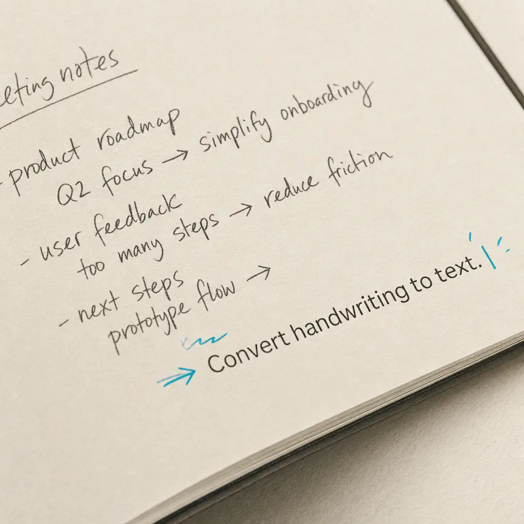 Does Notes Plus convert handwriting to text?
