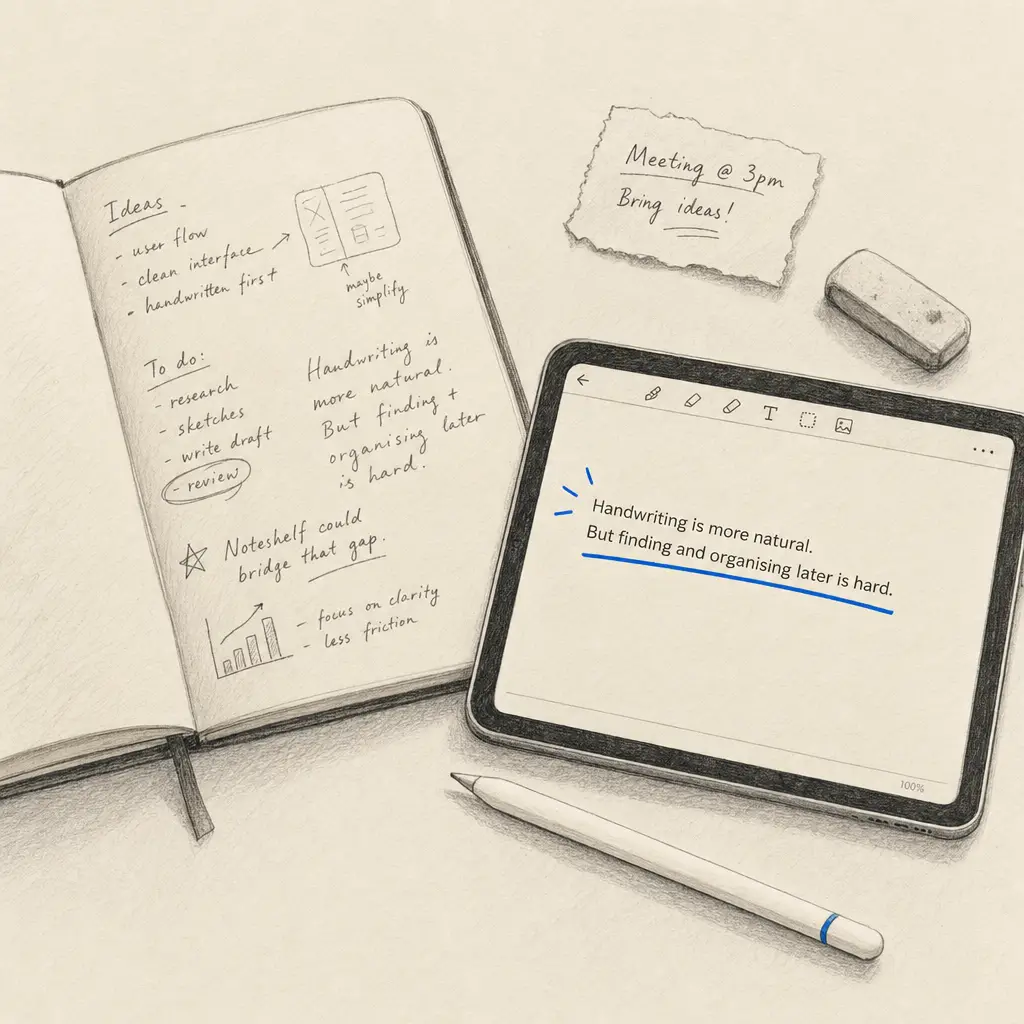 Does Noteshelf convert handwriting to text?