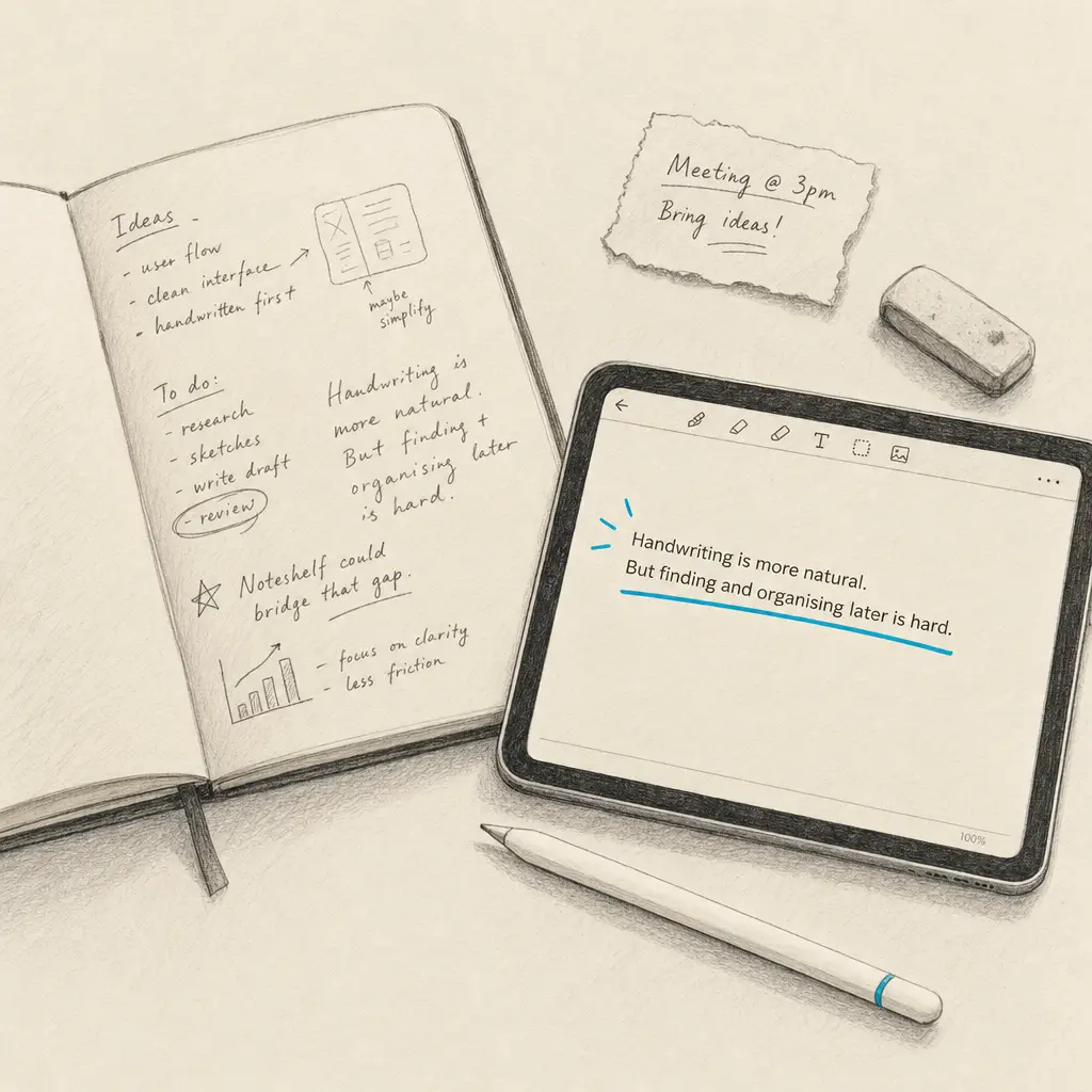 Does Noteshelf convert handwriting to text?
