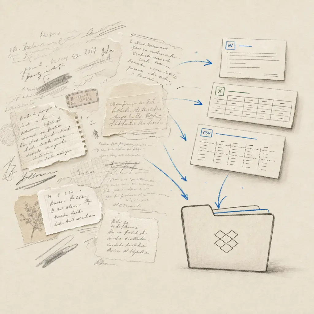 Automatically convert handwriting in Dropbox to text
