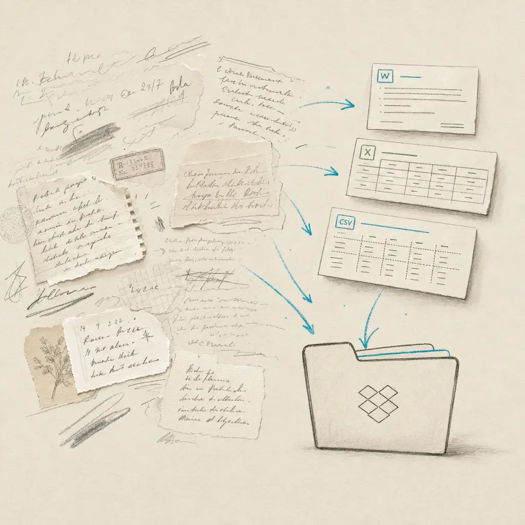 Automatically convert handwriting in Dropbox to text