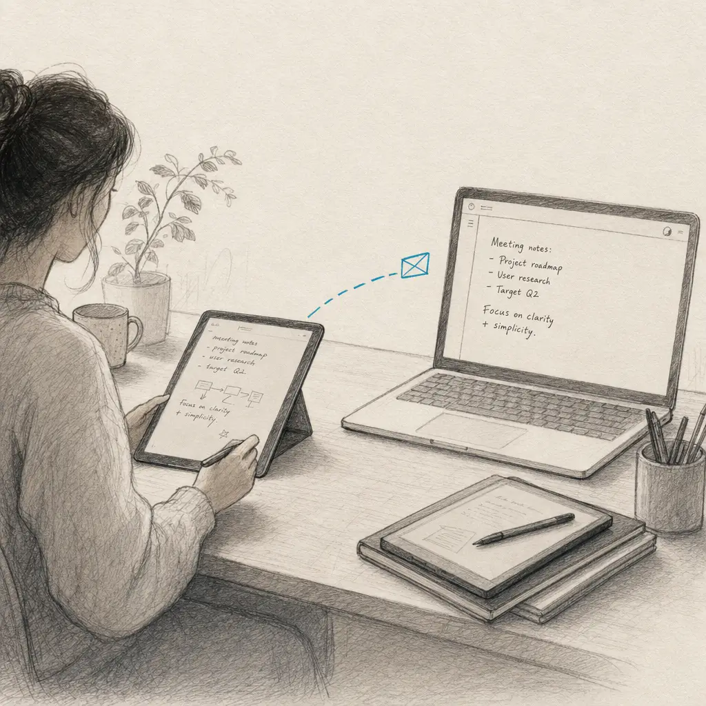 Email your handwritten notes and get accurate text back