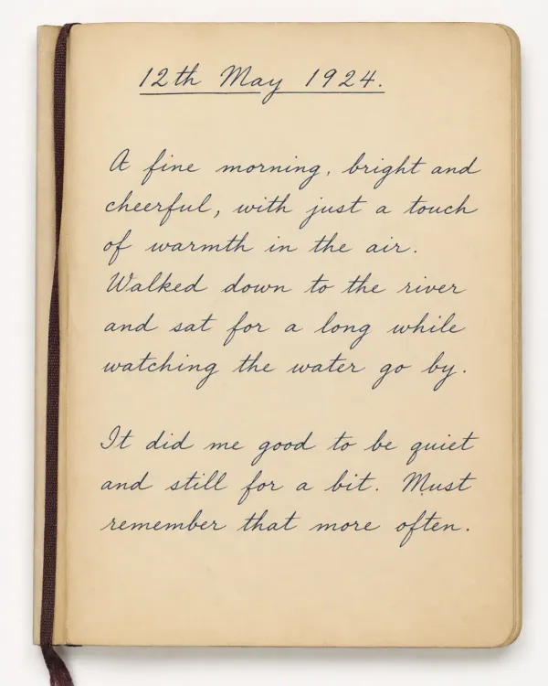 Handwritten 1924 diary entry