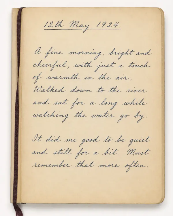 Handwritten 1924 diary entry