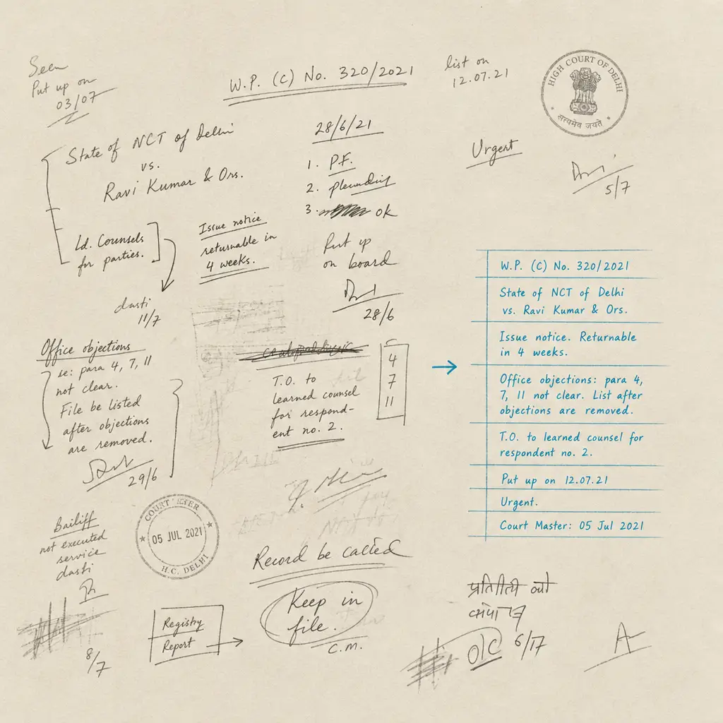Handwritten Court Annotations OCR