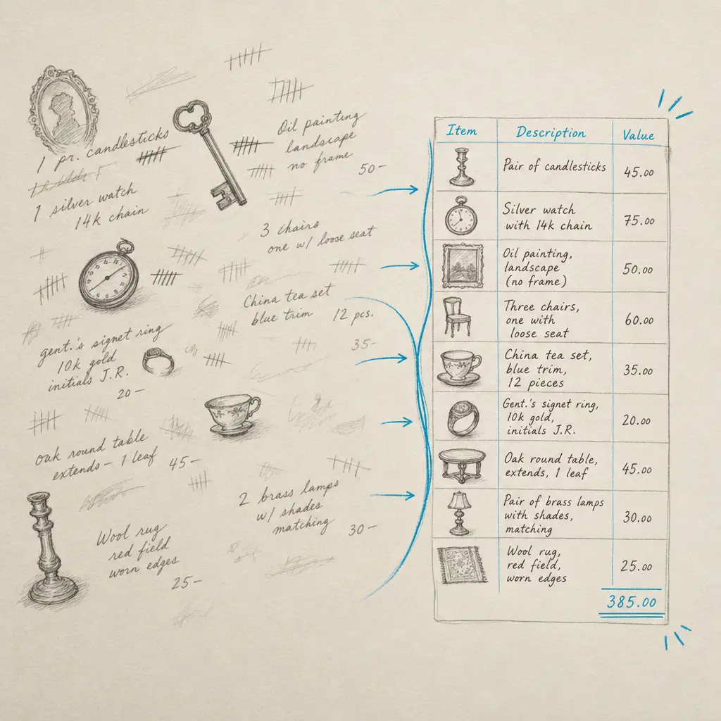 Handwritten Estate Inventories OCR