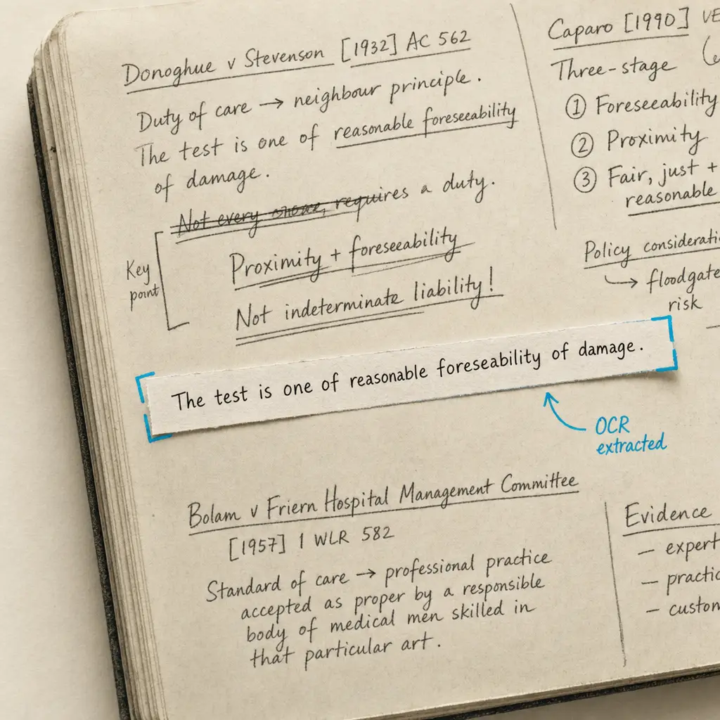 Lawyer Notebooks and Working Notes OCR