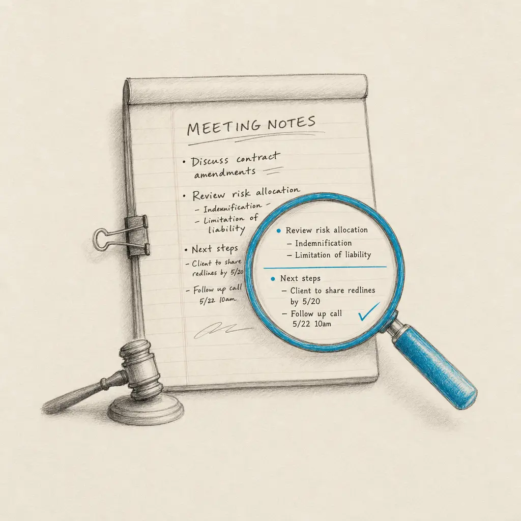 Handwritten Legal Meeting Notes OCR