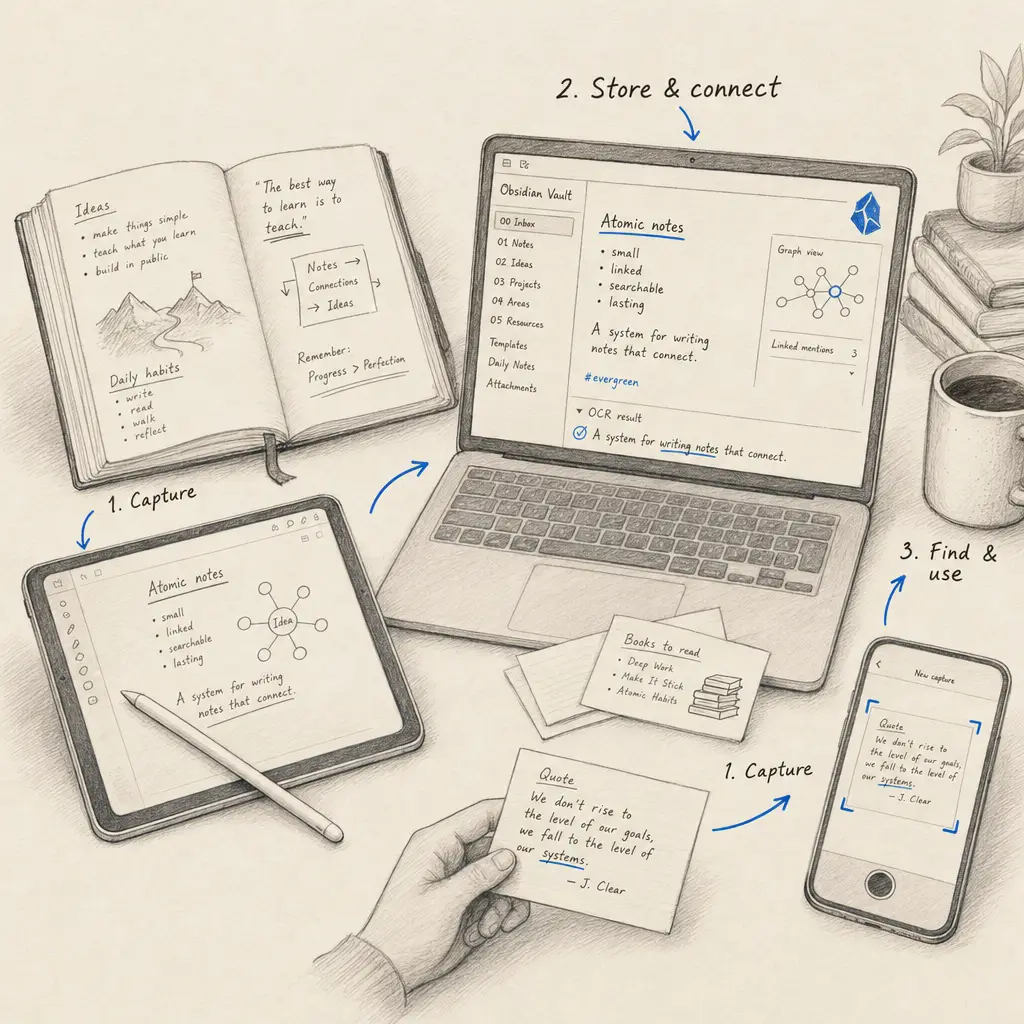 Handwritten Notes in Obsidian: Every Way to Capture, Store, and Search Them