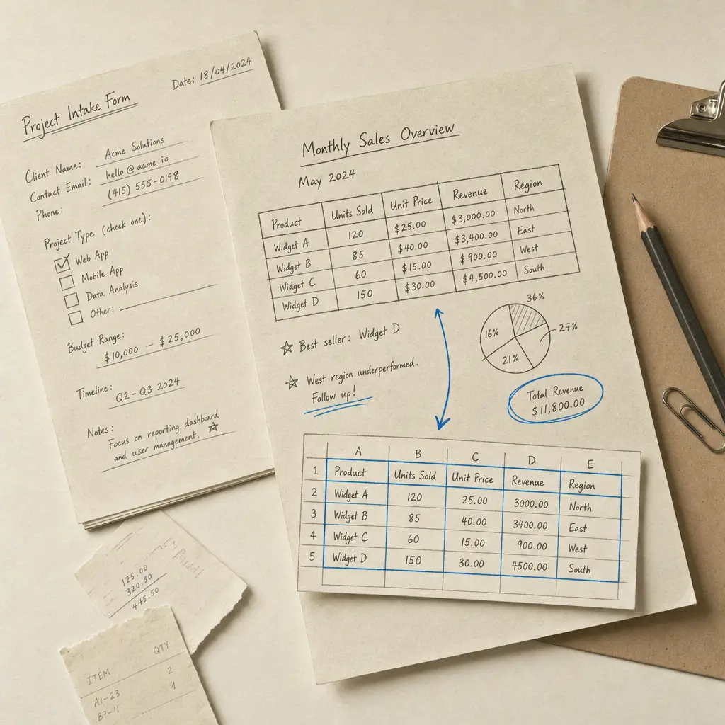 Convert Handwritten PDFs to Excel