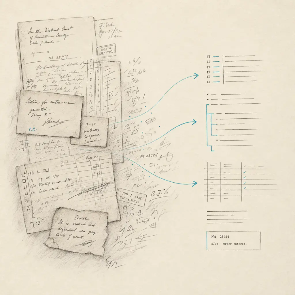 Handwritten Registry and Clerk Notes OCR