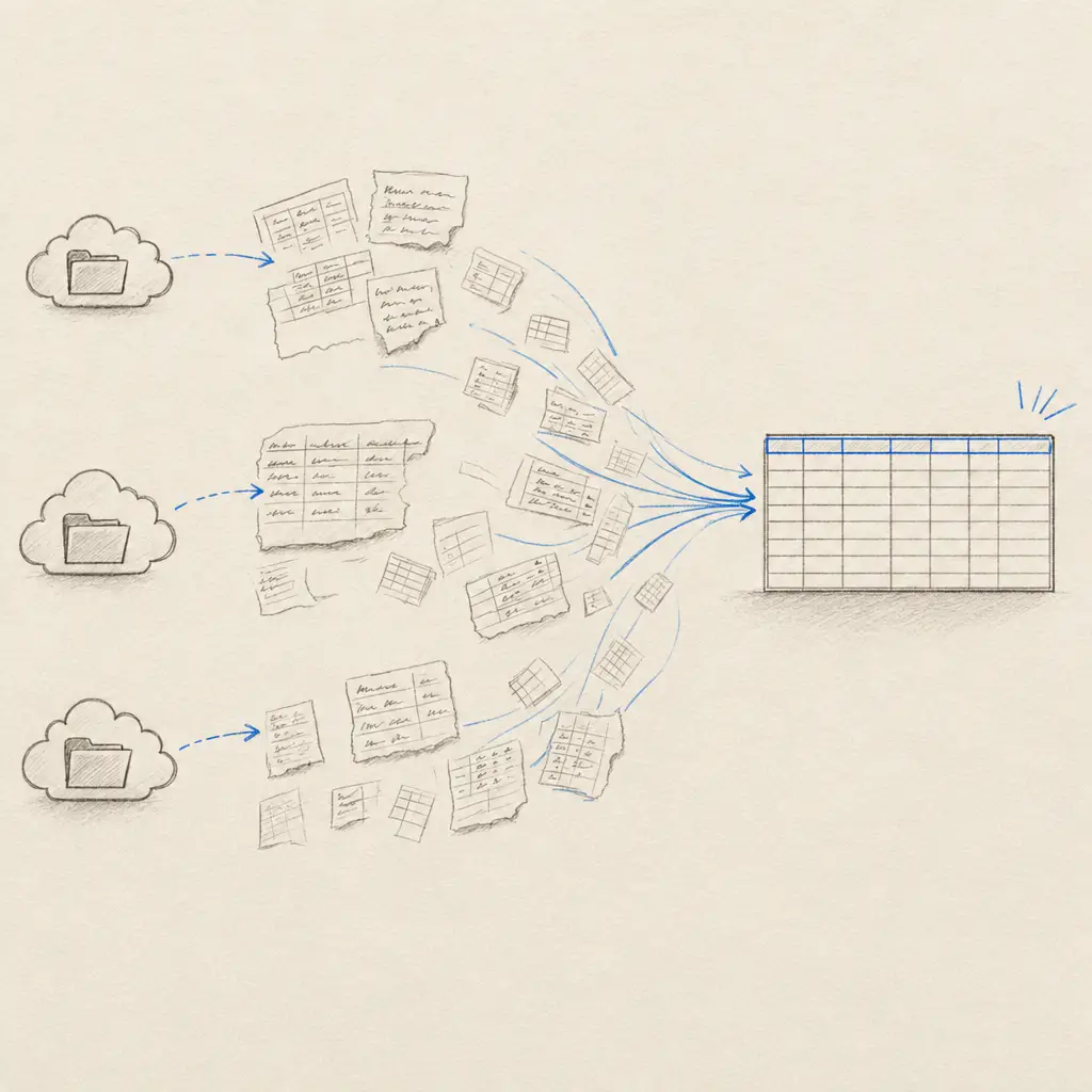 Automatically extract handwritten tables from cloud folders to Excel