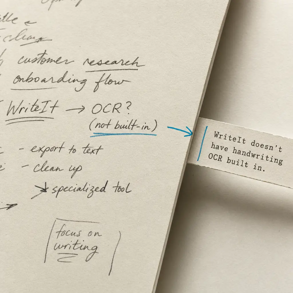 How do I convert handwriting to text in WriteIt?
