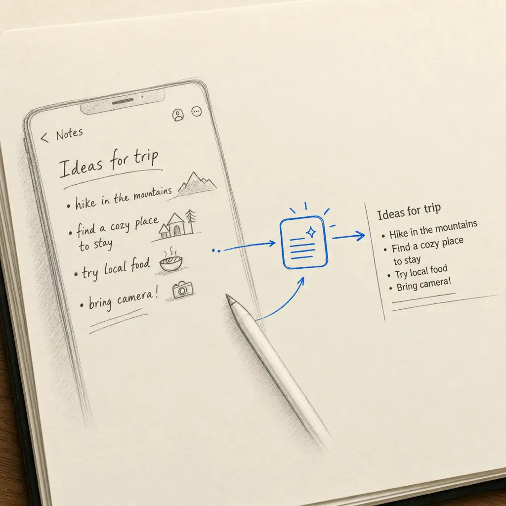How to convert handwriting to text in Apple Notes