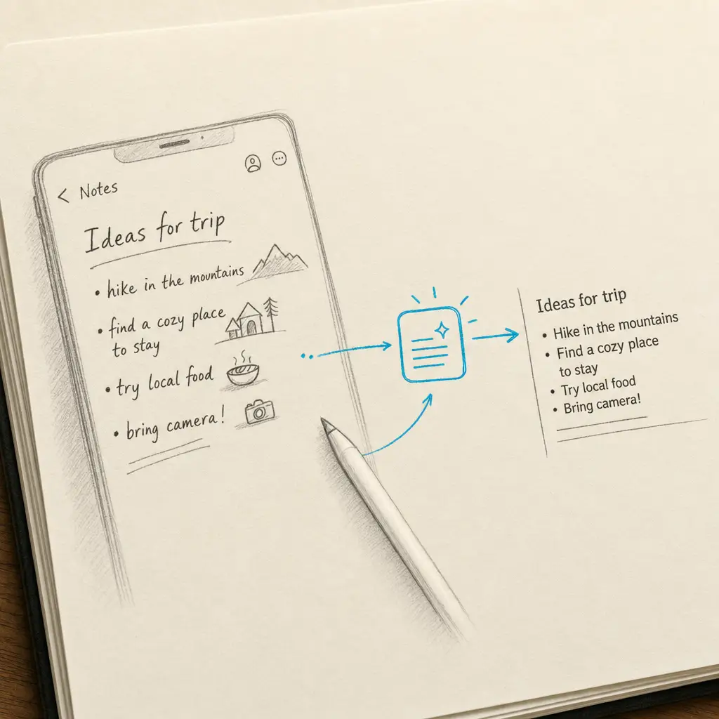 How to convert handwriting to text in Apple Notes?