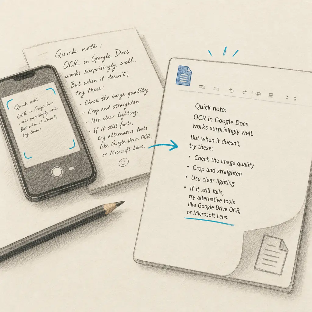 How to convert handwriting to text in Google Docs