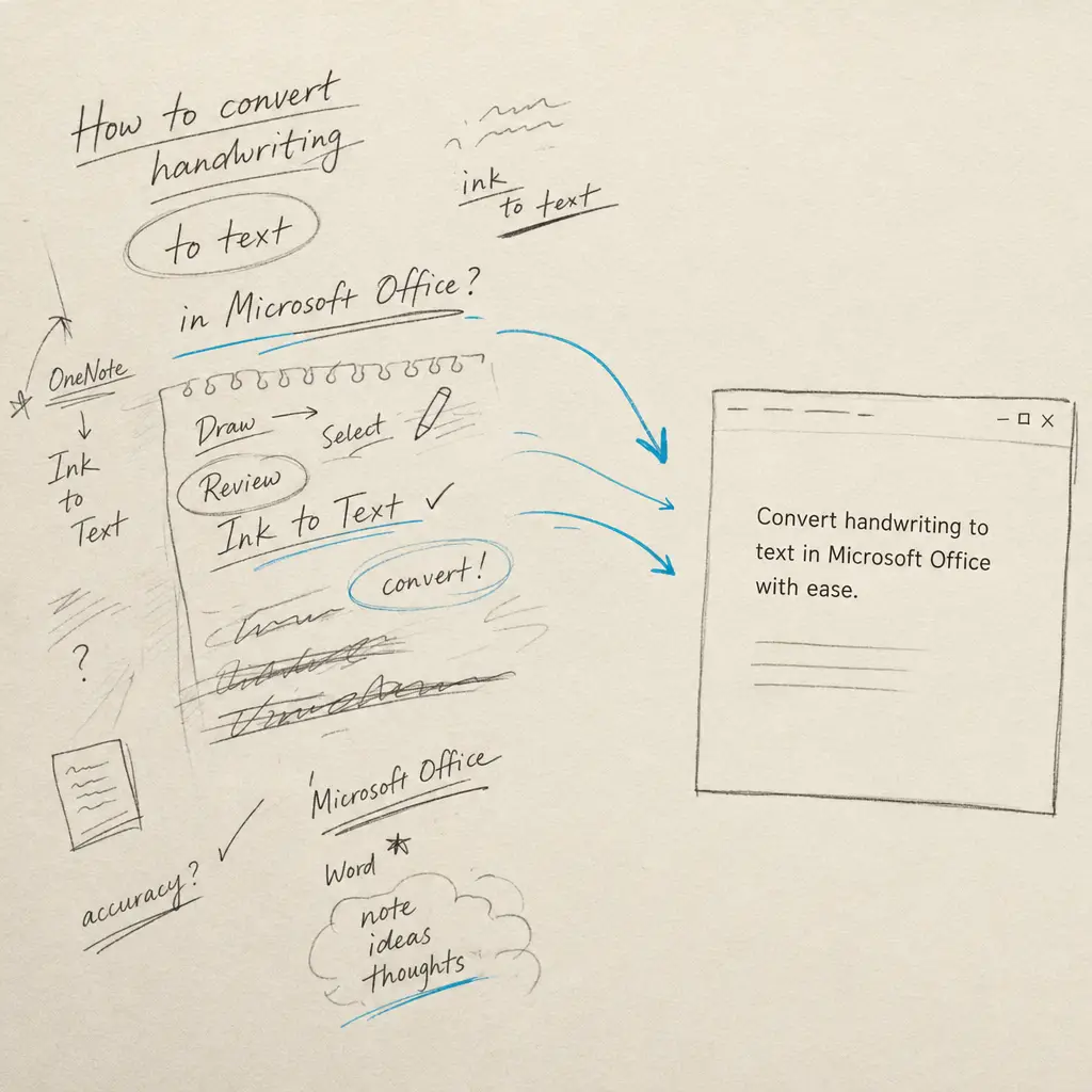 How to convert handwriting to text in Microsoft Office