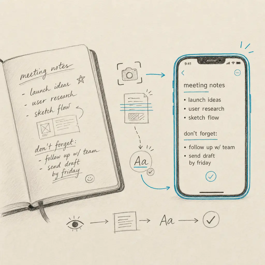 How to convert handwriting to text on iPhone