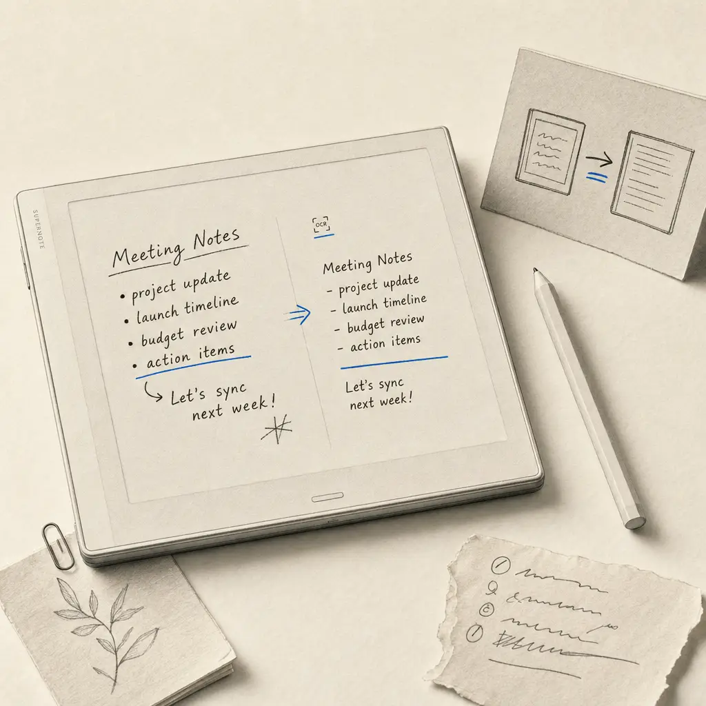 How to convert handwriting to text on Supernote