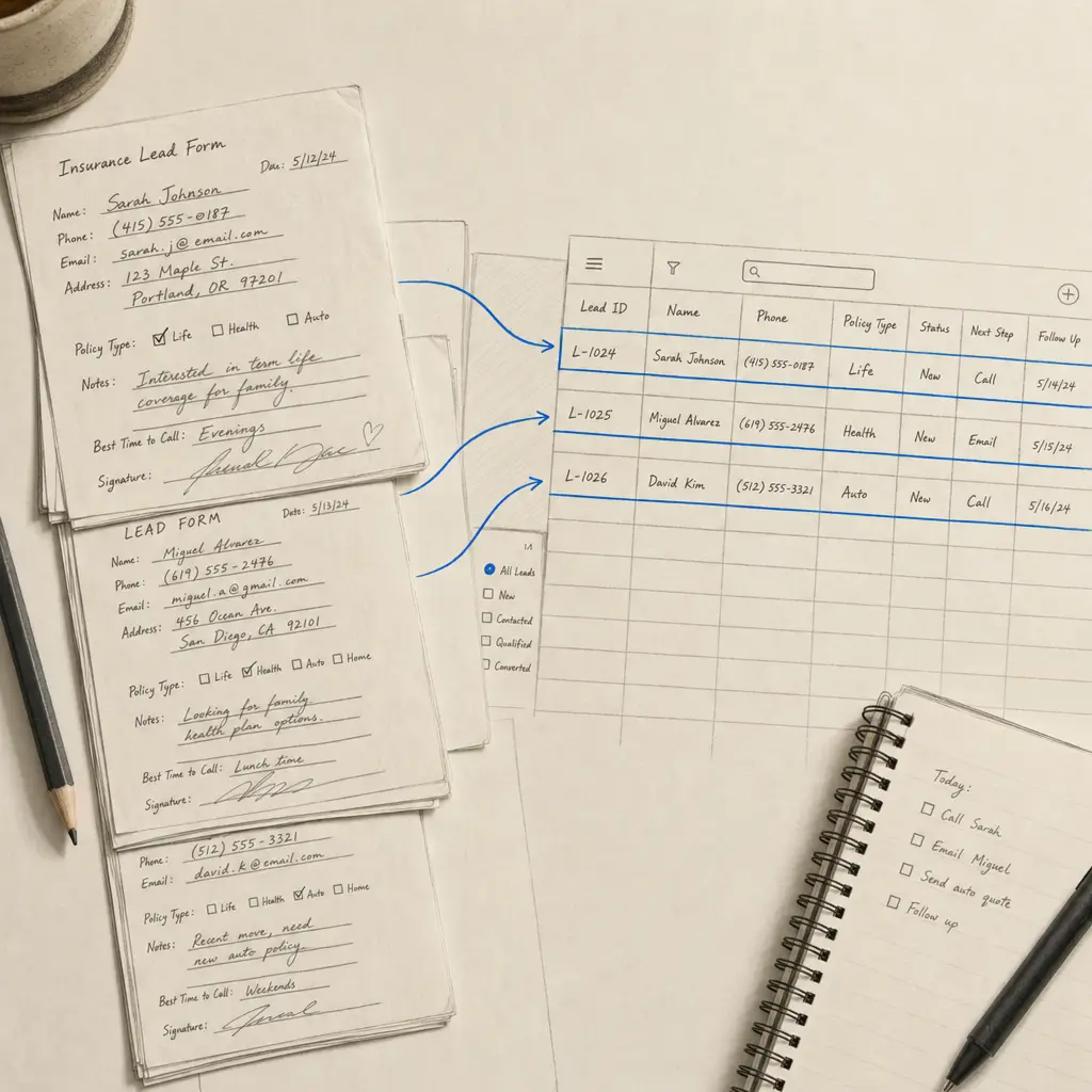 From handwritten lead forms to CRM, without the data entry