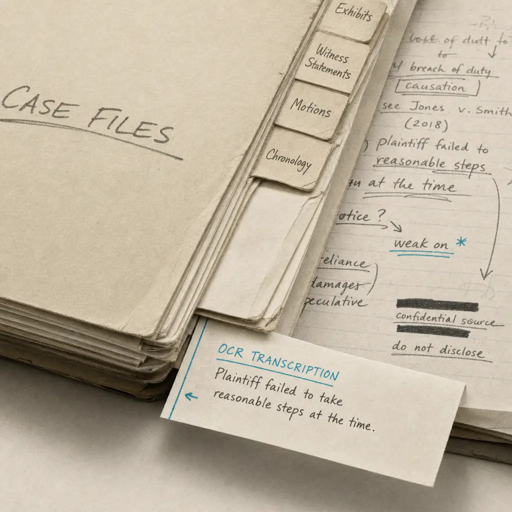 Case Files and Internal Legal Notes Handwriting OCR