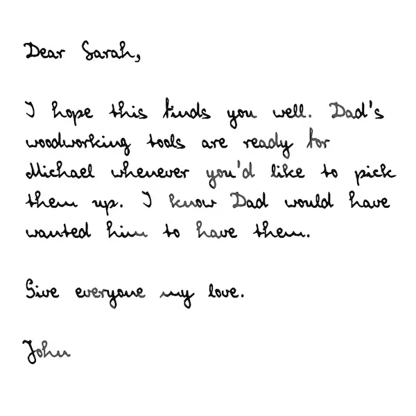 Handwritten personal letter