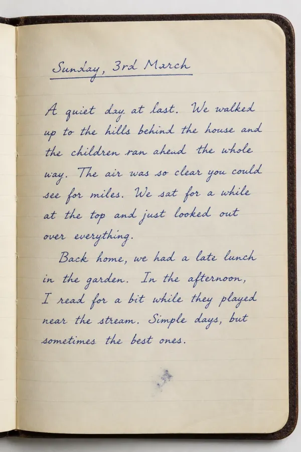 Handwritten personal diary entry