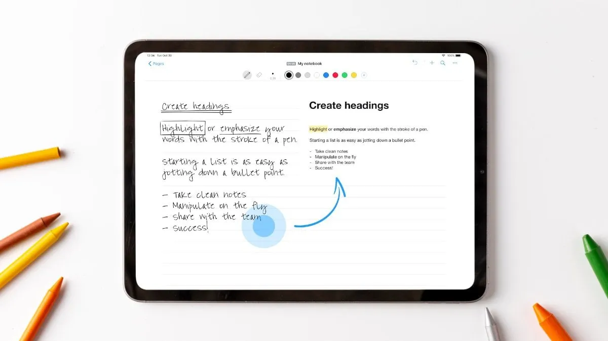 Nebo offers one of the best handwriting to text OCR of all iPad note-taking apps.